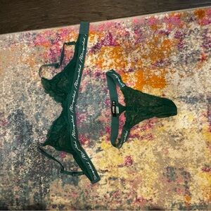 Missguided Teal Lace Bralette set size 10 and 34C